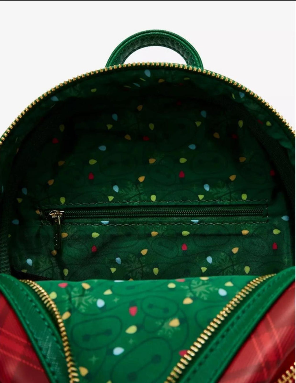 Loungefly Disney Big Hero 6 Baymax Holiday Plaid Light-Up Mini Backpack & Wallet