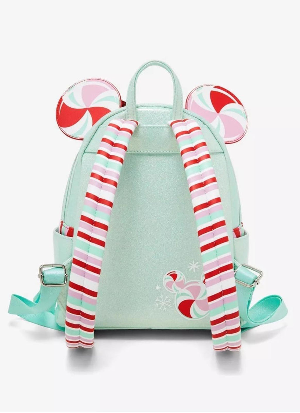 Loungefly Disney Minnie Mouse Peppermint Ornament Ears Mini Backpack NWT