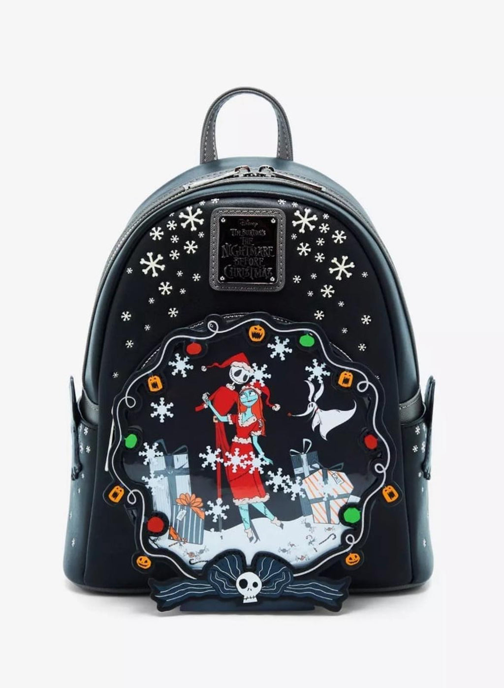 Loungefly Disney NBC Jack & Sally Snowflake GITD Mini Backpack NWT