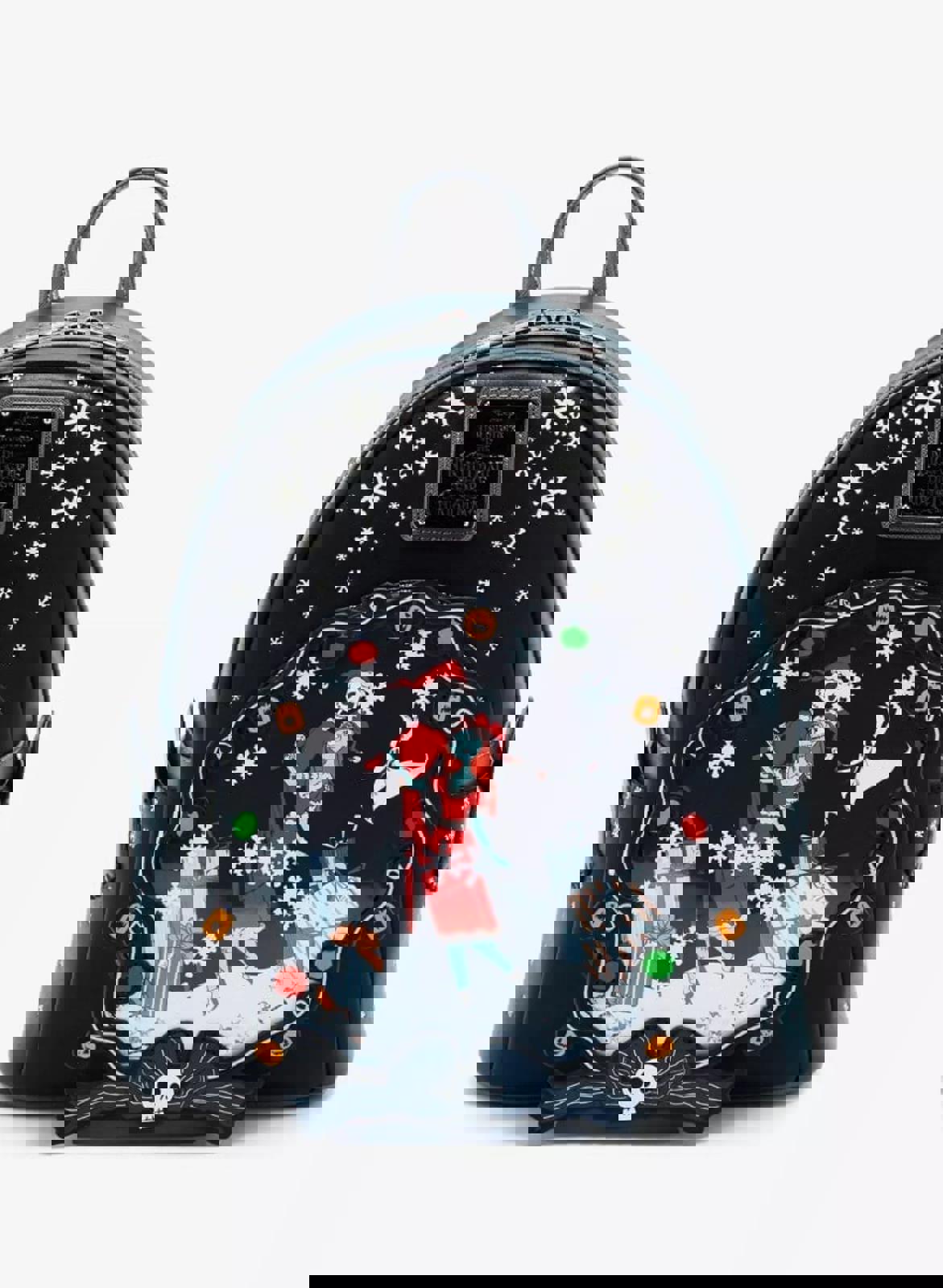 Loungefly Disney NBC Jack & Sally Snowflake GITD Mini Backpack NWT