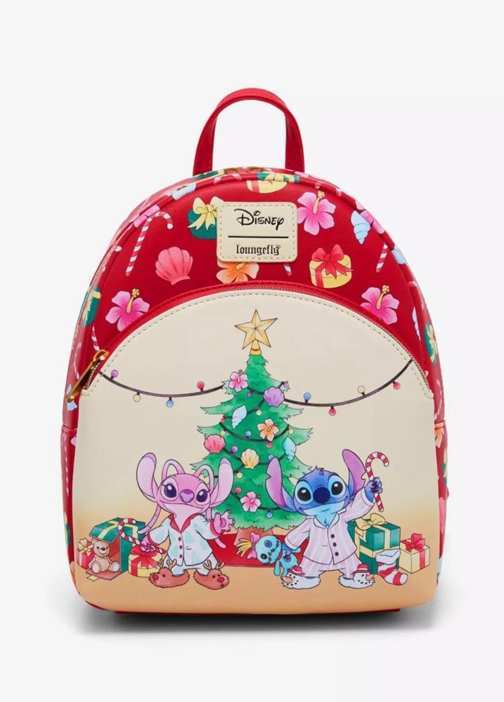 Loungefly Disney Stitch & Angel Holiday Tree Mini Backpack & WALLET SET NWT