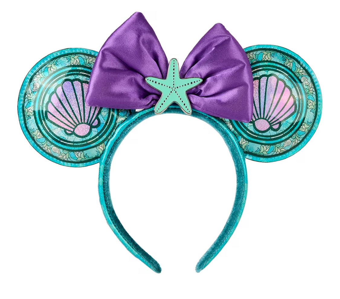 Loungefly Little Mermaid Ariel Ears Disney Princess Stained Glass Collection