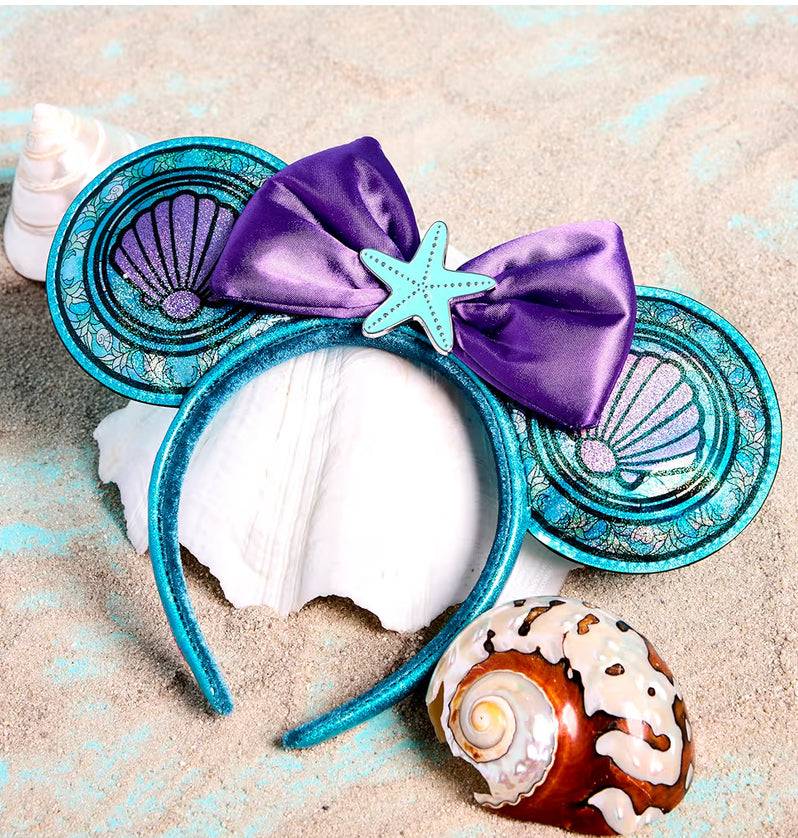 Loungefly Little Mermaid Ariel Ears Disney Princess Stained Glass Collection