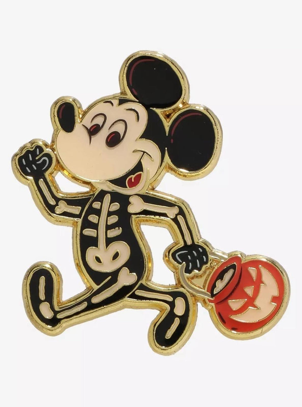 Loungefly Disney Mickey Mouse Skeleton Trick or Treat Enamel Pin NEW