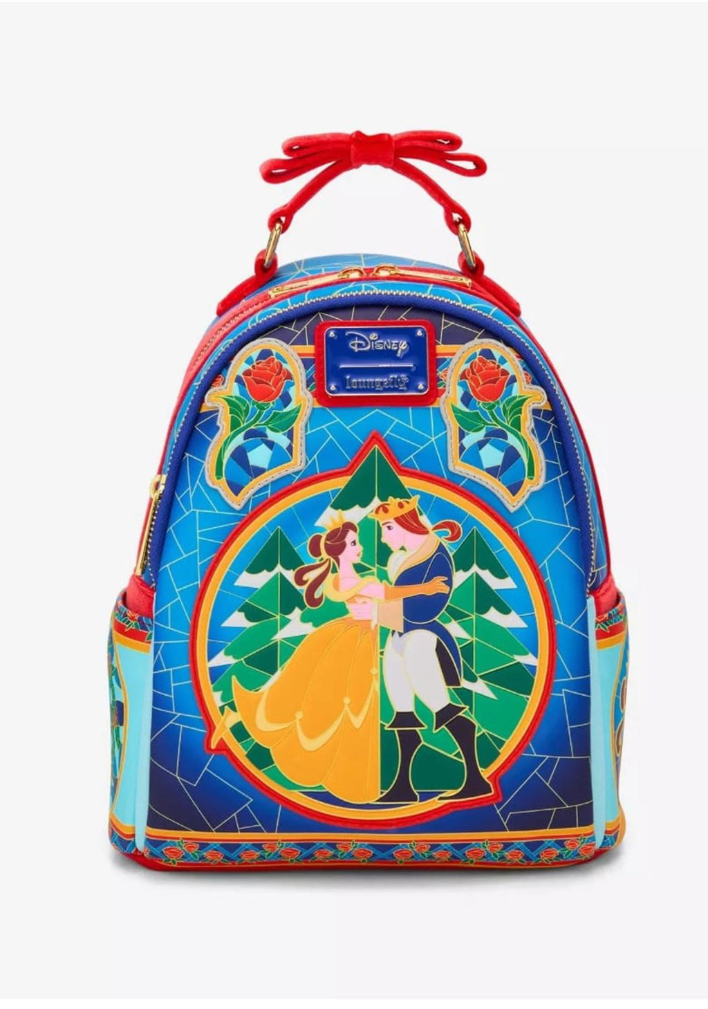 Loungefly Disney Beauty and the Beast Stained Glass Mini Backpack NWT
