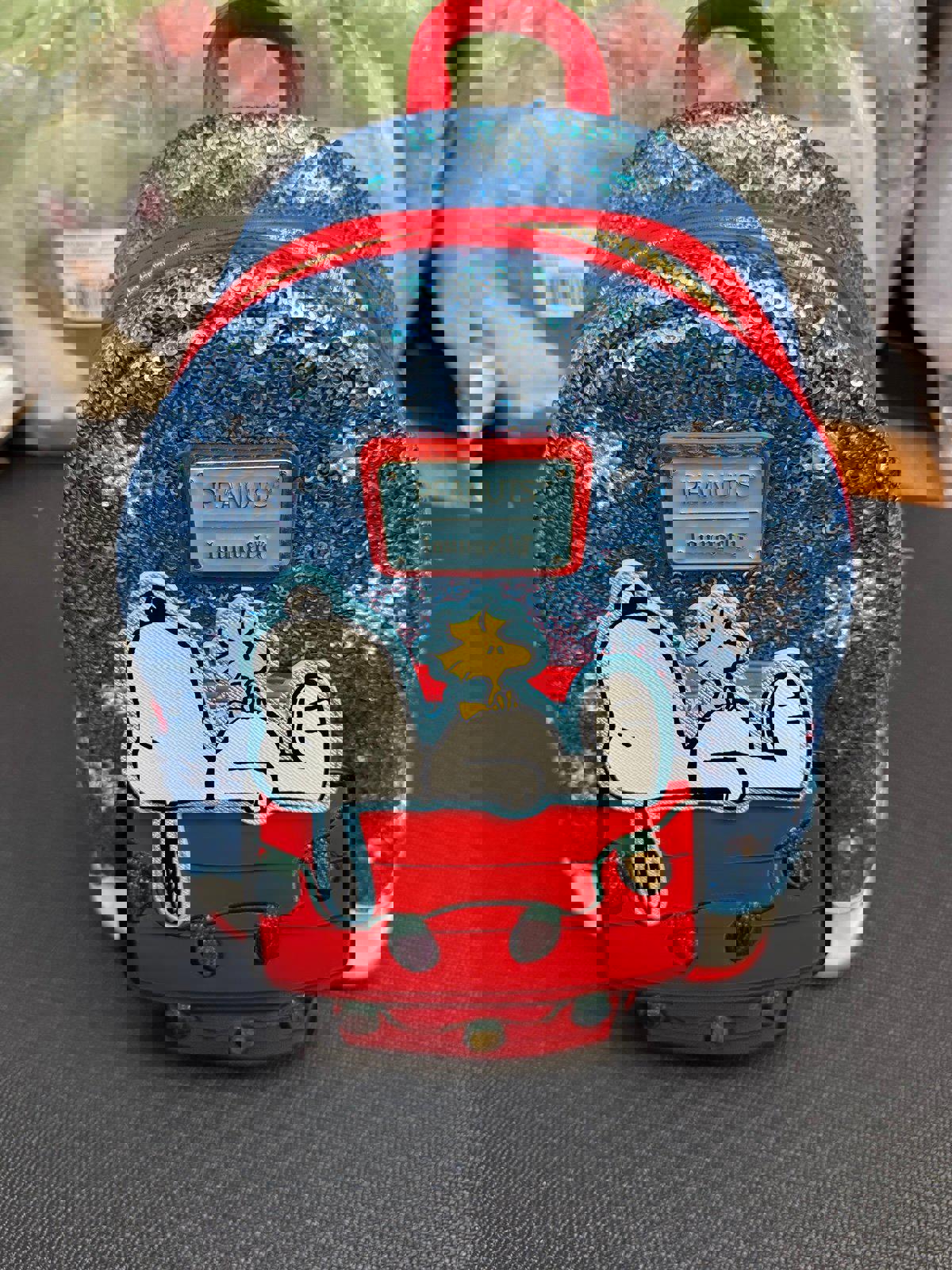 Loungefly Peanuts Snoopy Holiday Sequin Mini Backpack