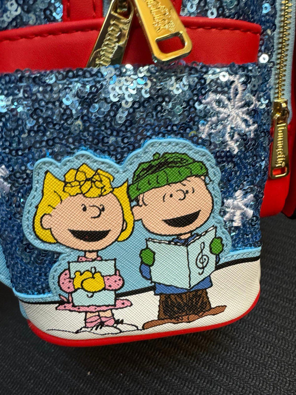 Loungefly Peanuts Snoopy Holiday Sequin Mini Backpack