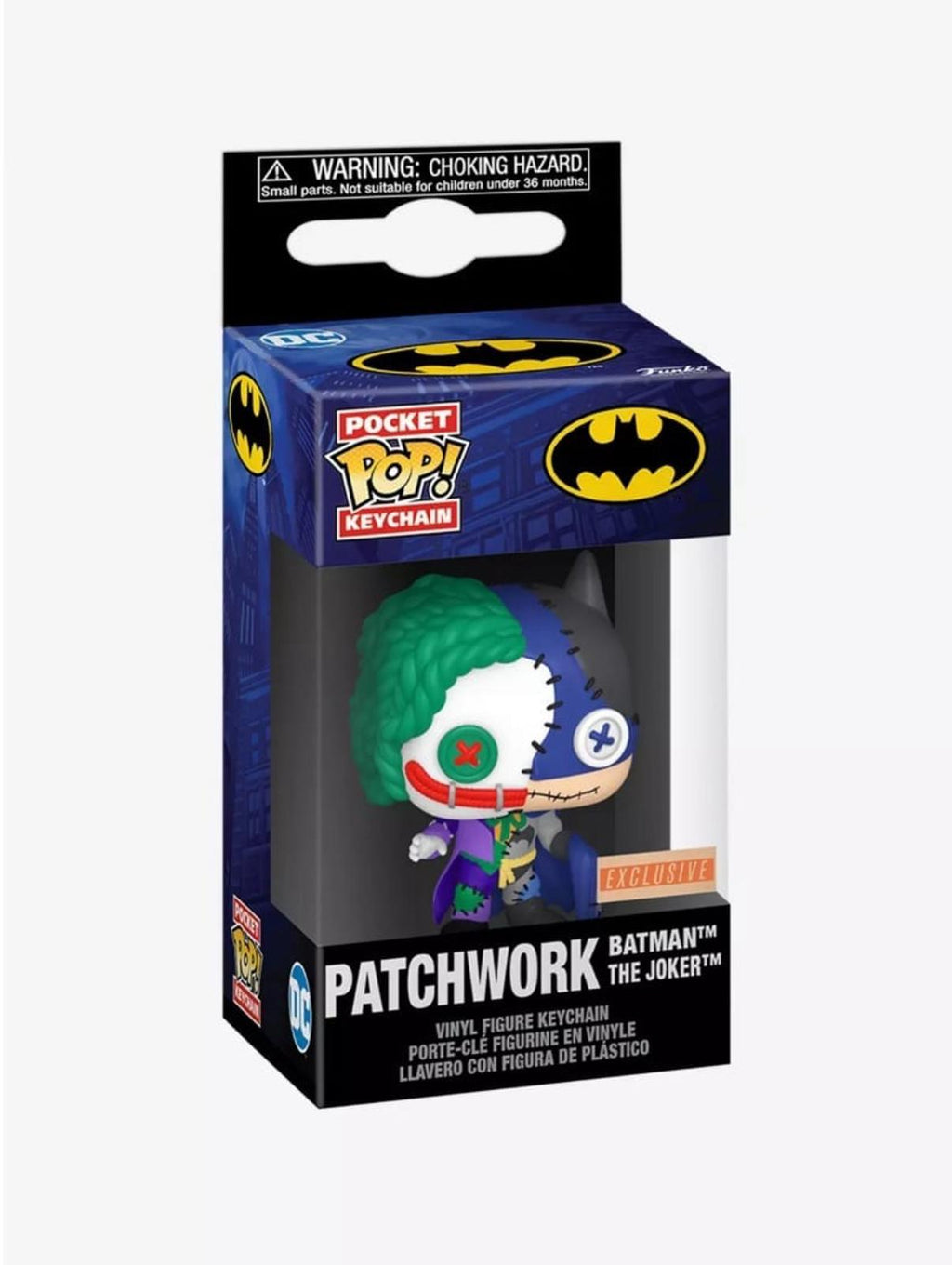 Funko Pocket Pop! DC Comics Batman & The Joker Patchwork Vinyl Keychain NWT