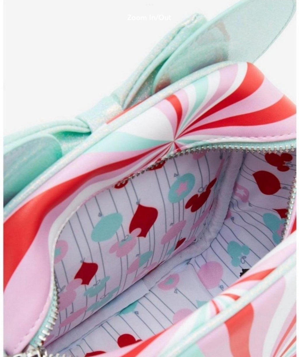 Loungefly Disney Minnie Mouse Ears Peppermint Print Crossbody Bag NWT!! HTF