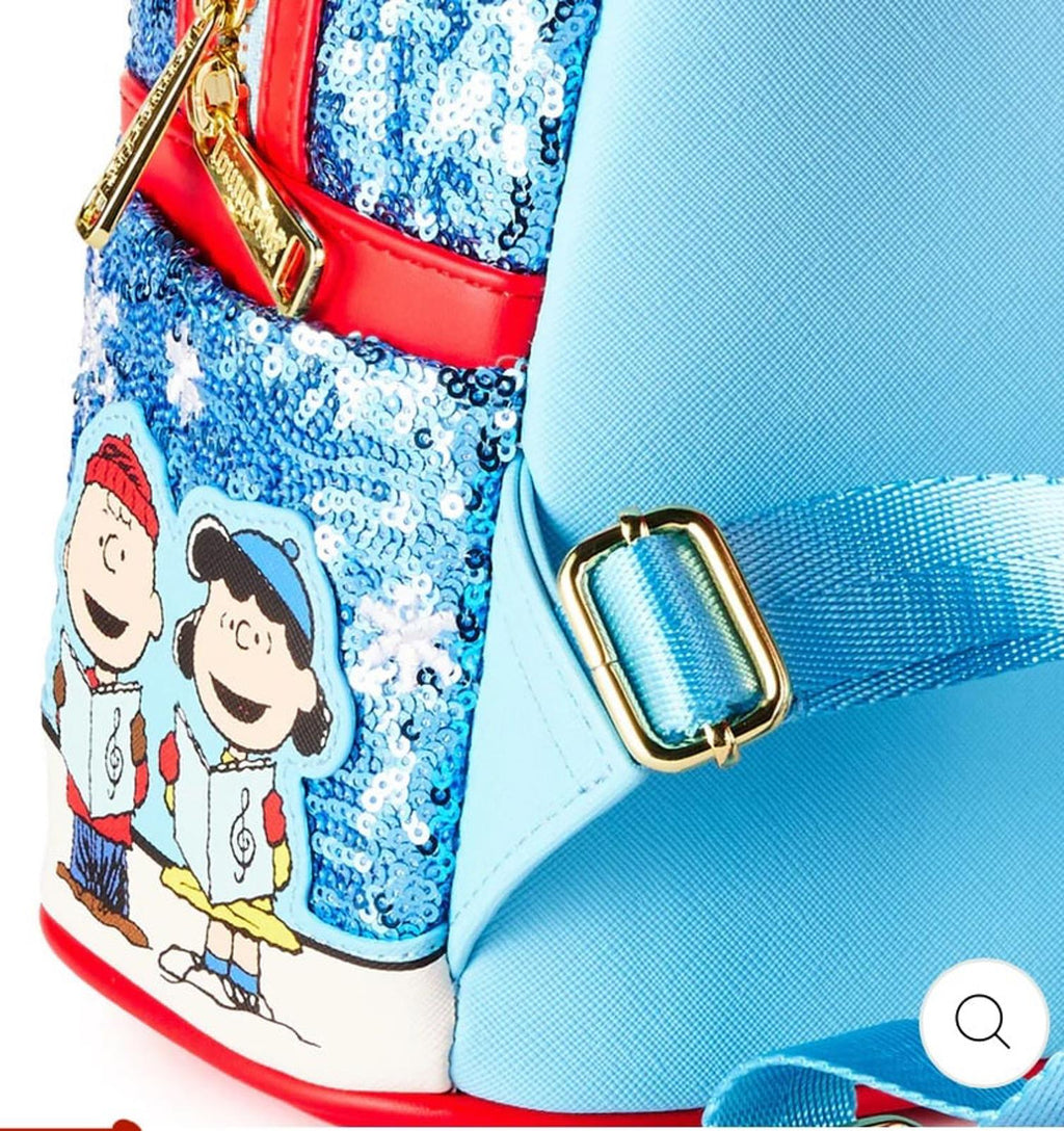 Loungefly Peanuts Snoopy Holiday Sequin Mini Backpack