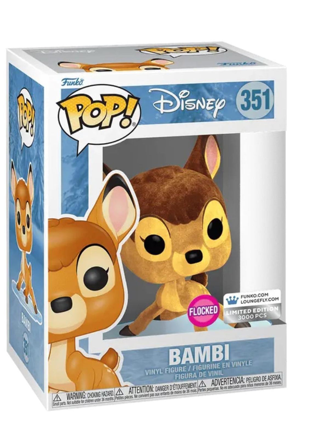Loungefly Disney Bambi on Ice LE Lenticular Mini Backpack and Pop! Bambi SET NWT