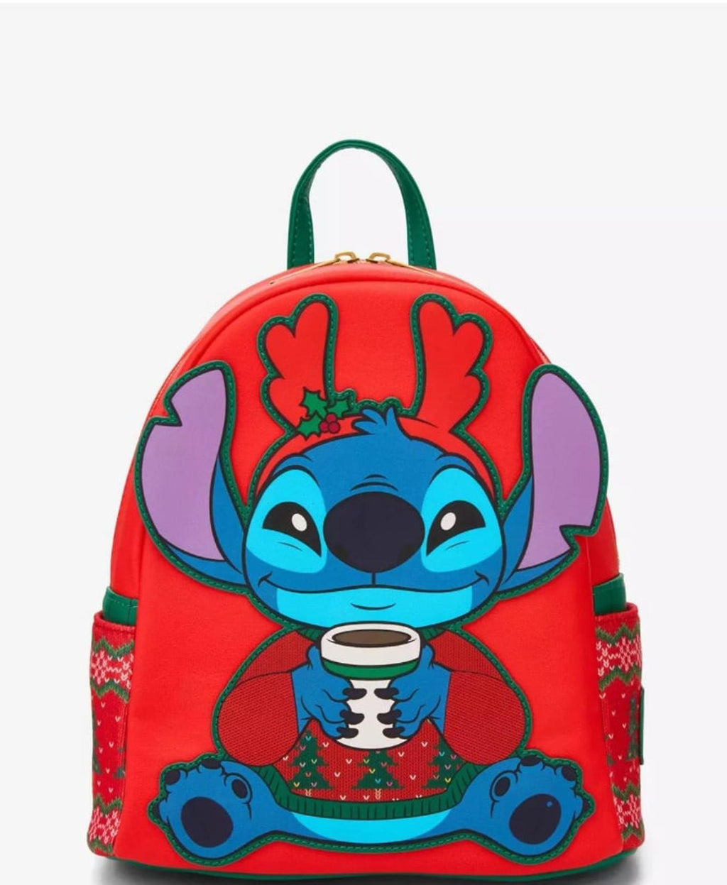 Loungefly Disney Stitch Holiday Sweater Mini Backpack