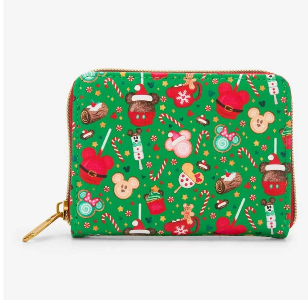 Loungefly Disney Mickey Mouse Holiday Treats Mini Zipper Wallet NWT
