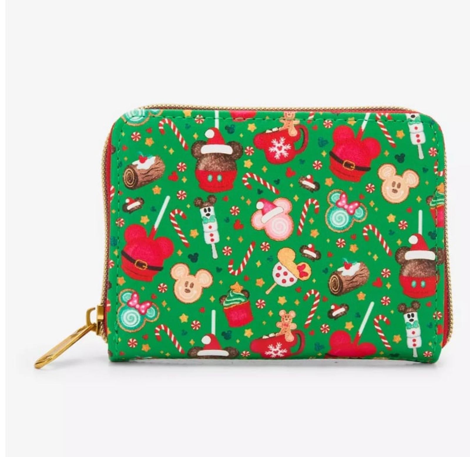 Loungefly Disney Mickey Mouse Holiday Treats Mini Zipper Wallet NWT