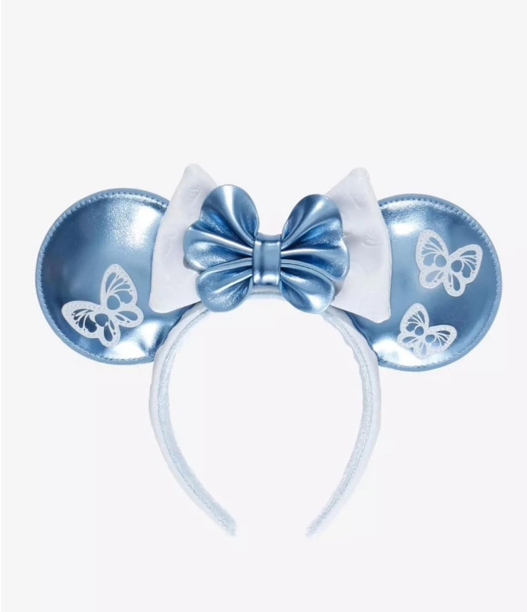 Loungefly Disney Minnie Mouse Blue Butterfly Ears NWT