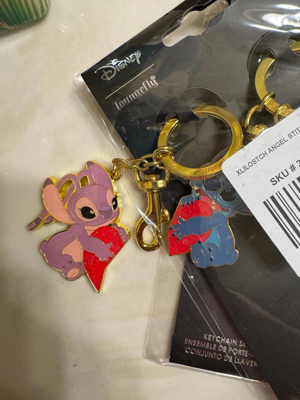 Loungefly Disney Lilo & Stitch Angel & Stitch Heart Magnetic Keychain Set NWT