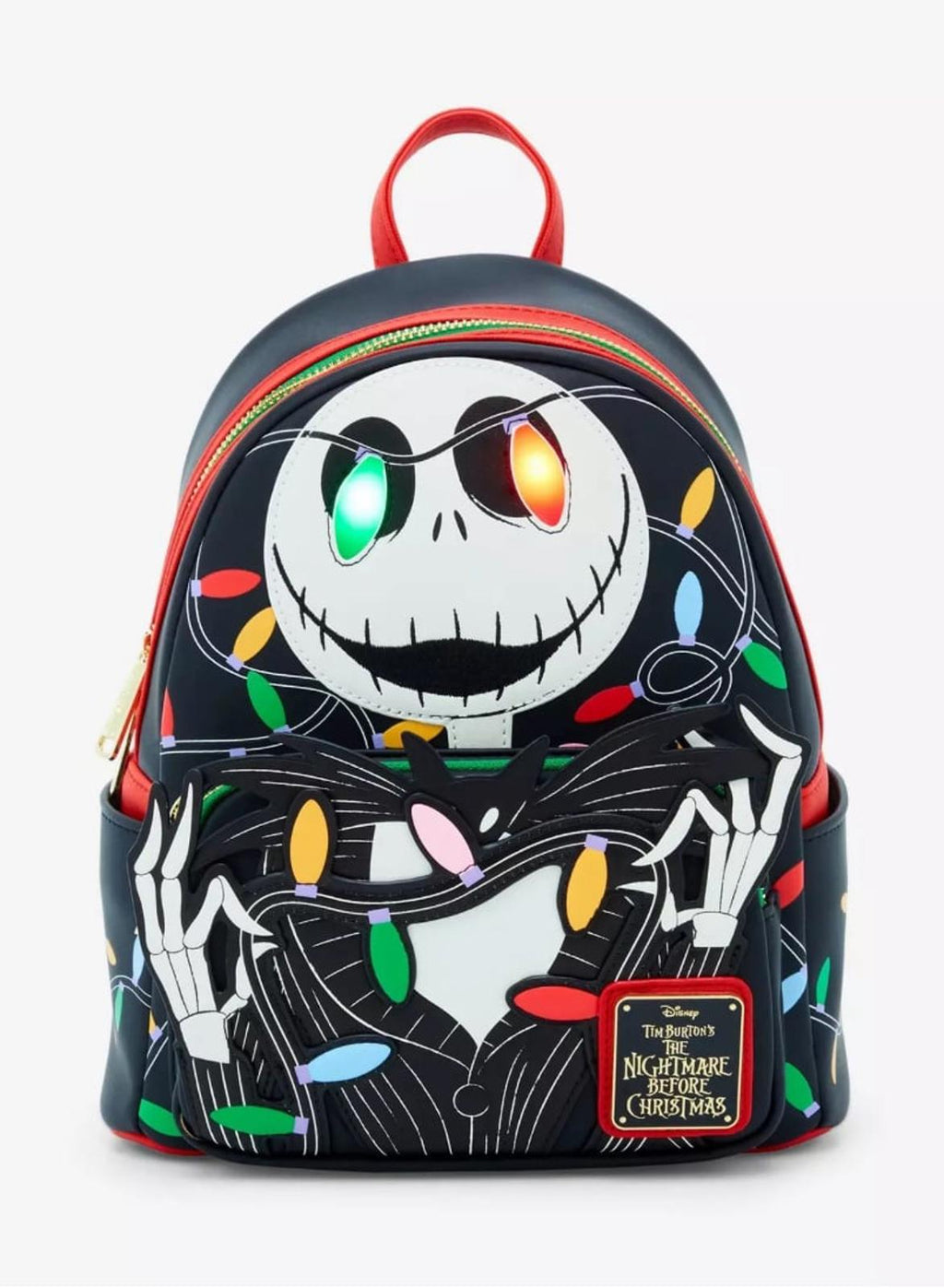 Loungefly Disney NBC Jack Skellington XMas Lights GITD LIGHT UP Mini Backpack