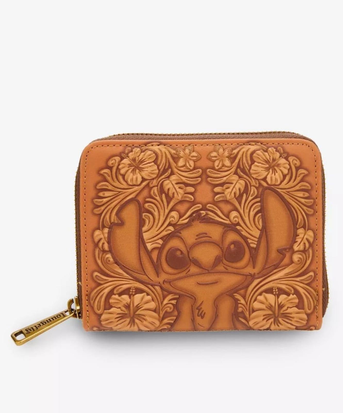 Loungefly Disney Lilo & Stitch Tonal Stitch Carving Small Zip Wallet $75.00