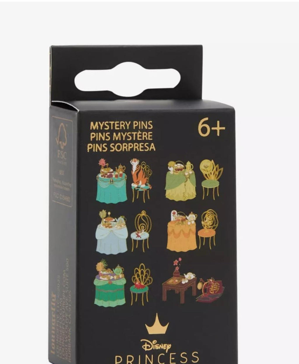 Disney Princess Tea Party Blind Box Enamel Pin Set