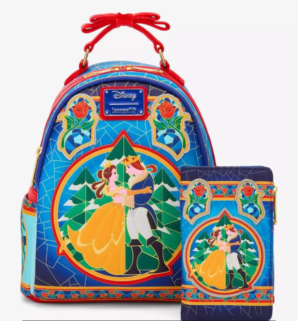 Loungefly Disney Beauty and the Beast Stained Glass Wallet NWT