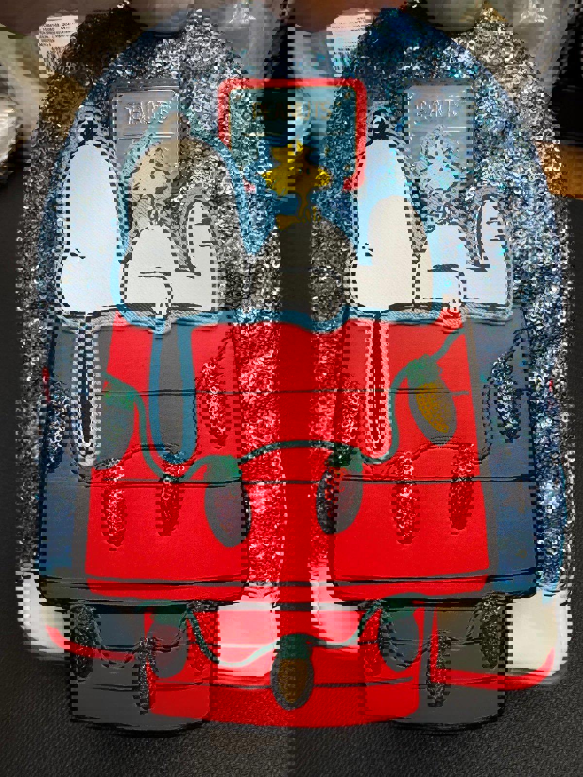Loungefly Peanuts Snoopy Holiday Sequin Mini Backpack