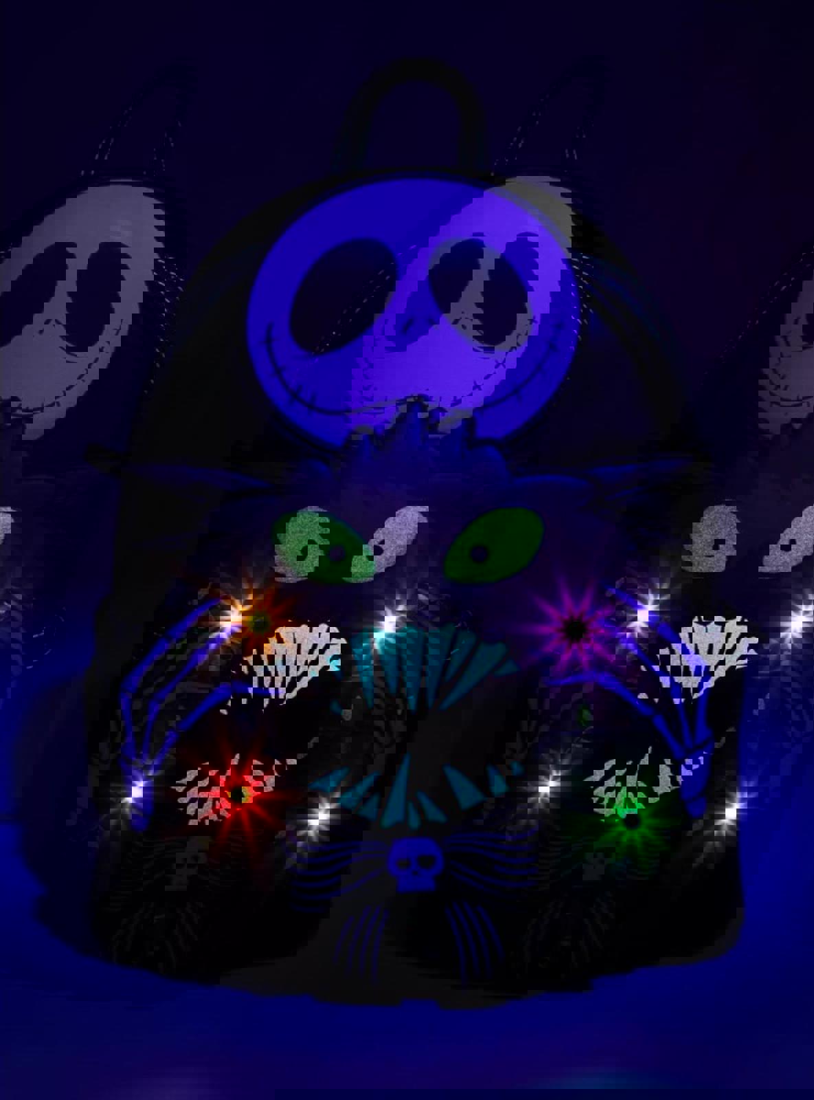 Loungefly Disney NBC Jack Skellington Wreath GITD Light Up Backpack NWT!