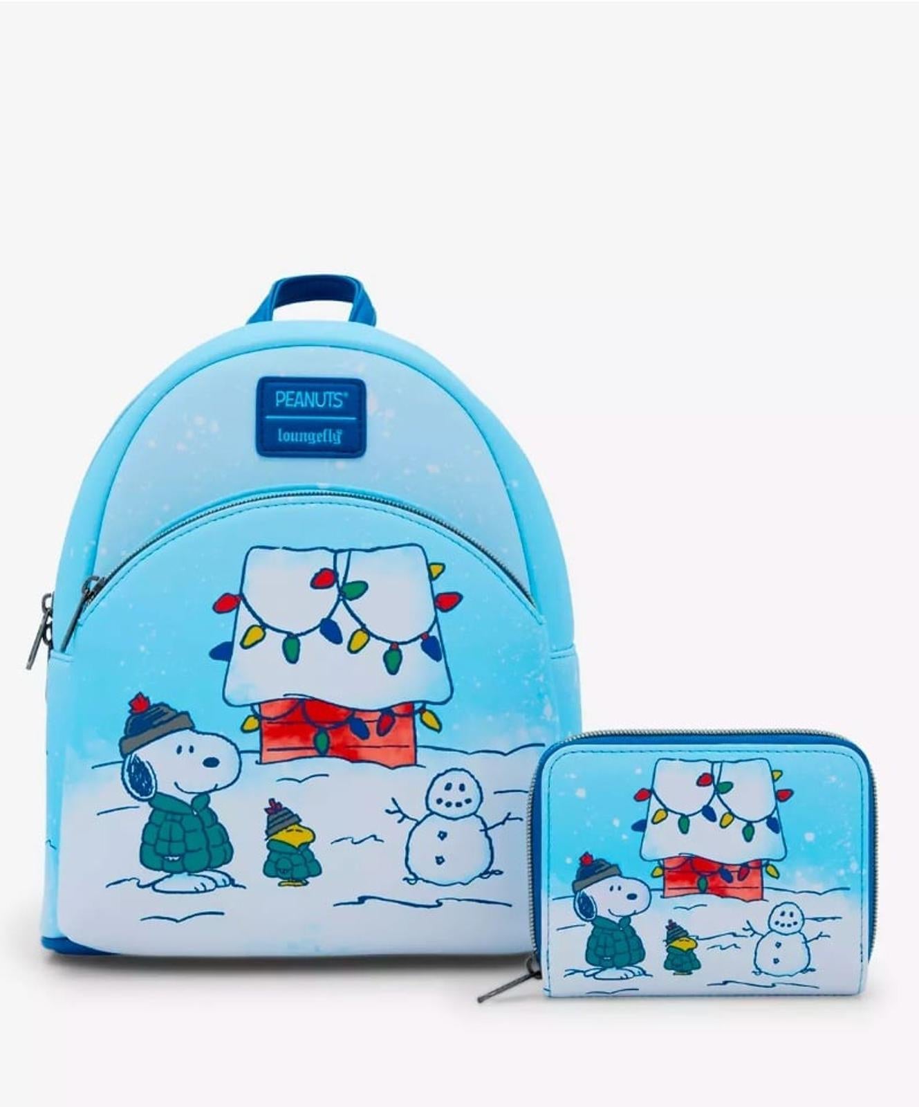 Loungefly Peanuts Snoopy & Woodstock Puffer Jackets Mini Backpack NWT
