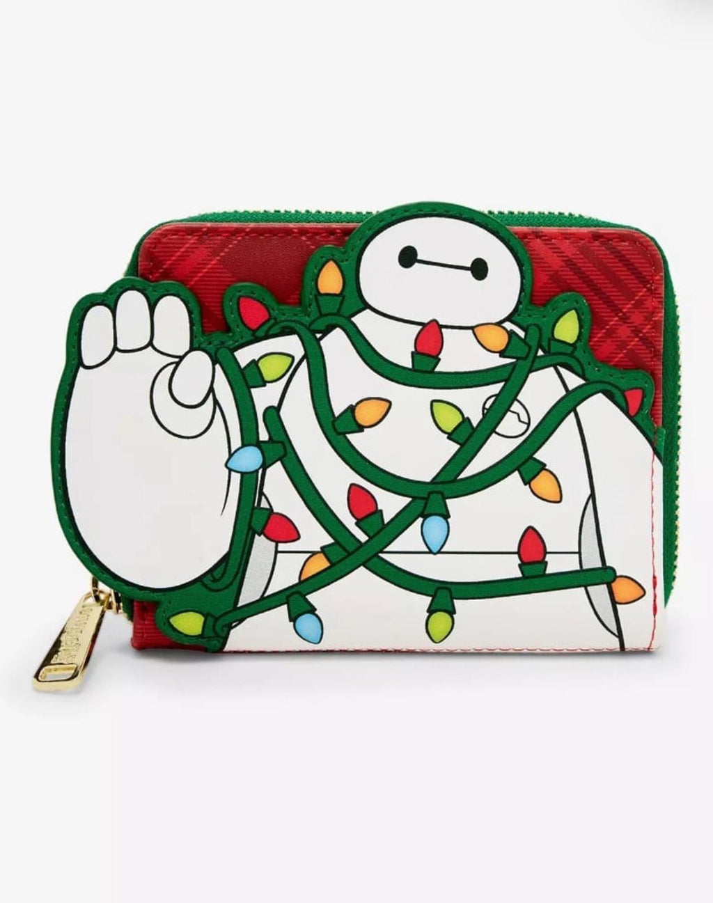 Loungefly Disney Big Hero 6 Baymax Holiday Plaid Light-Up Mini Backpack & Wallet