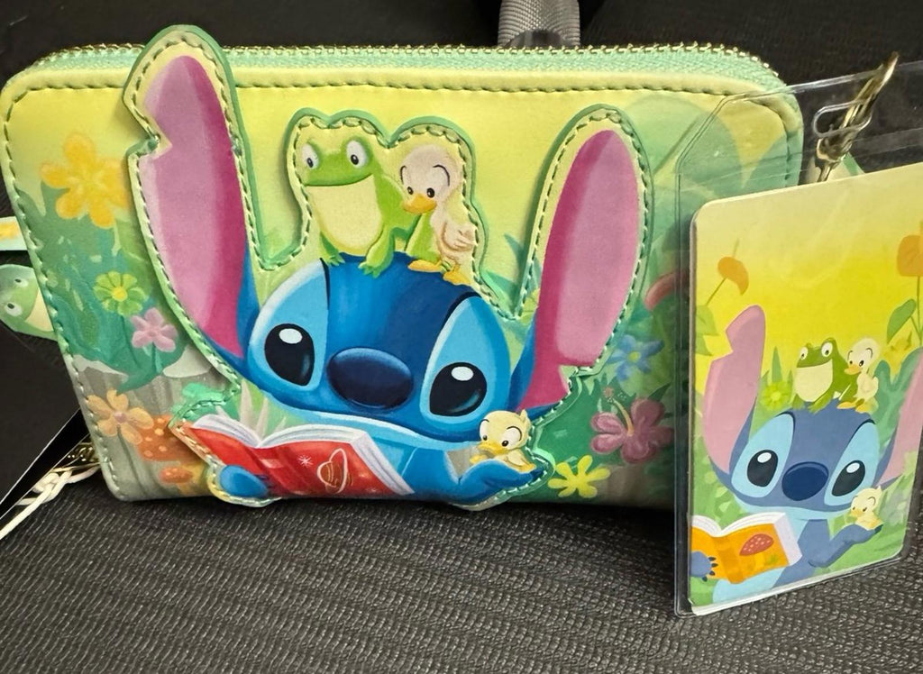 Loungefly Exclusive Stitch Reading Wallet and ID Holder/Lanyard NWT