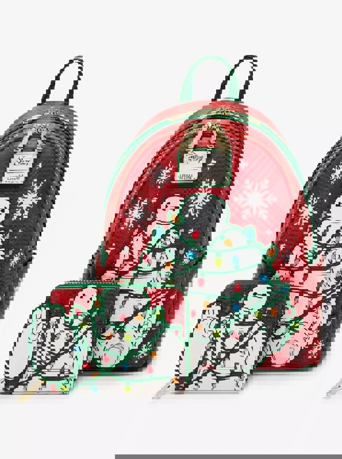 Loungefly Disney Big Hero 6 Baymax Holiday Plaid Light-Up Mini Backpack & Wallet