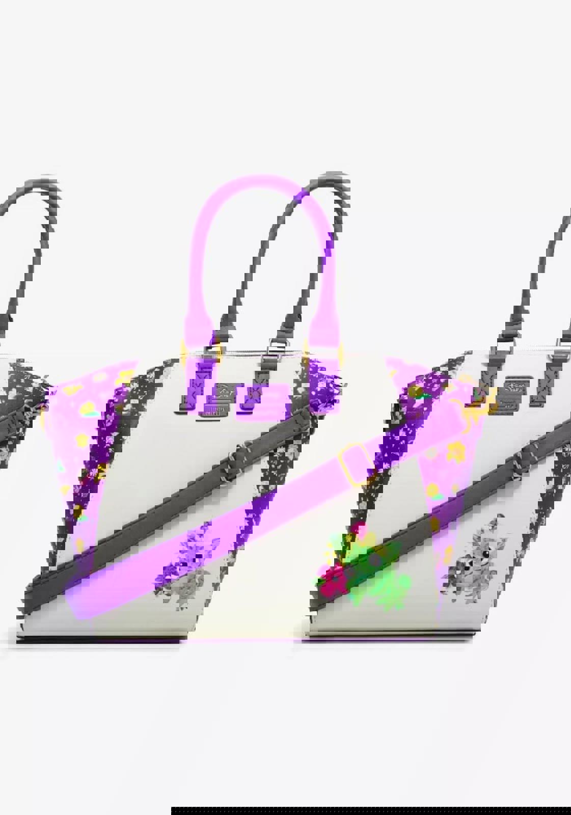 Loungefly Disney Tangled Flowers Satchel Bag Featuring Pascal NWT!!!l